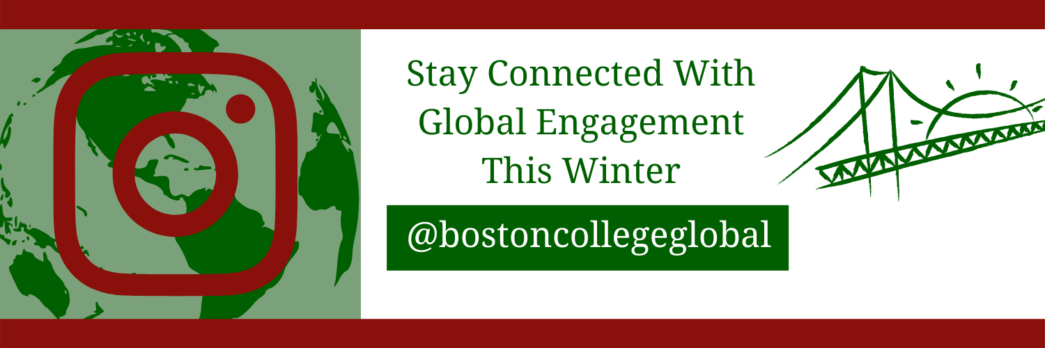 instagram banner suggests connecting with global engagement at bostoncollegeglobal