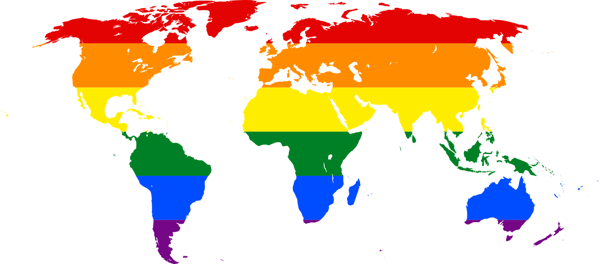 Rainbow world map