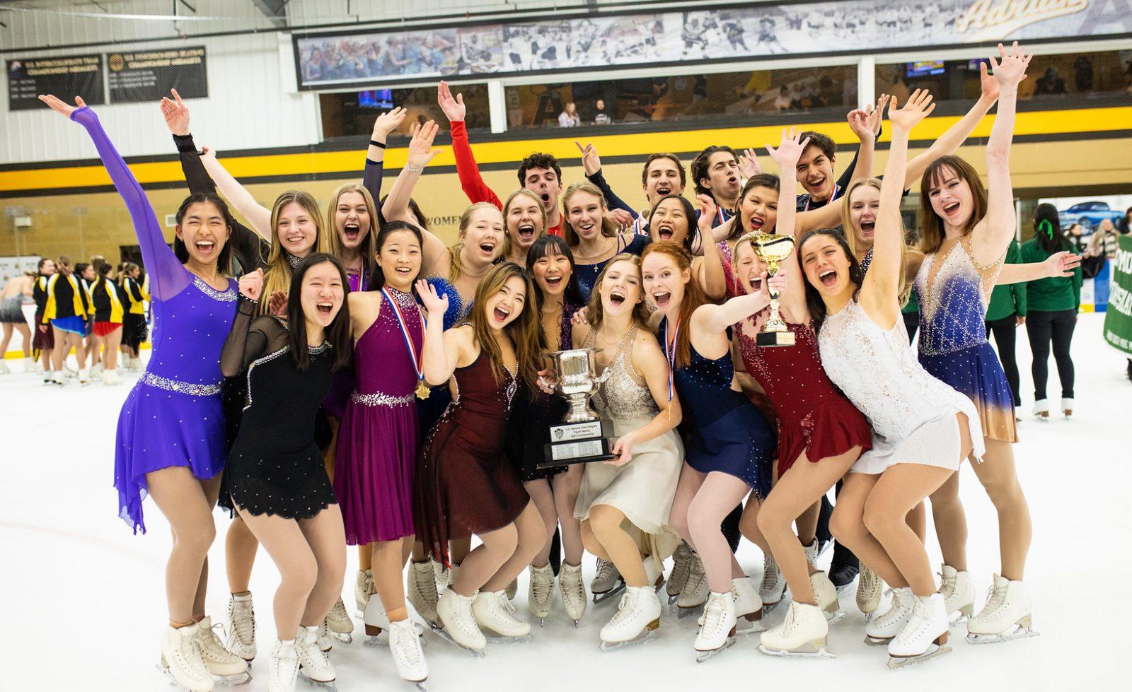 The Boston University figure skating team. The team has been Intercollegiate National Champions five times and is competing once again next spring. COURTESY OF BOSTON UNIVERSITY FIGURE SKATING CLUB