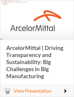 ArcelorMittal | Driving Transparency and Sustainability: Big Challenges in Big Manufacturing