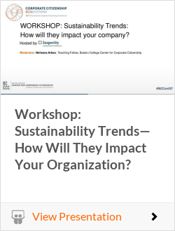 Workshop: Sustainability Trends— How Will They Impact Your Organization?
