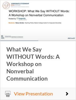 What We Say WITHOUT Words: A Workshop on Nonverbal Communication