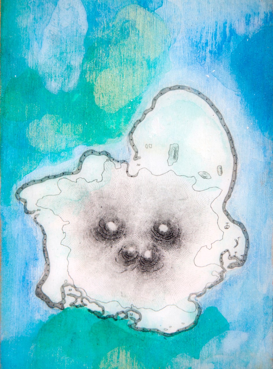 Shiraz Bayjoo, Fig. 7 (Ocean Miniatures series), 2016 | acrylic, resin, wood, 6.7 x 4.7 x 1 in. © Shiraz Bayjoo, courtesy of the artist and Ed Cross Fine Art, London