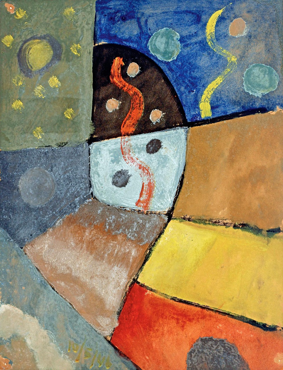 Esteban Lisa (1895–1983), Composición (Composition), c. 1946 _ oil on cardboard, 30 x 23 cm, private collection © Fundación Esteban Lisa Esteban Lisa (1895–1983), Composición (Composition), c. 1946 _ oil on cardboard, 30 x 23 cm, private collection © Fundación Esteban Lisa