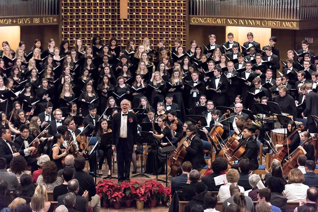 John Finney at the Christmas concerts of BC's University Chorale and Symphony Orchestra John Finney at the Christmas concerts of BC's University Chorale and Symphony Orchestra