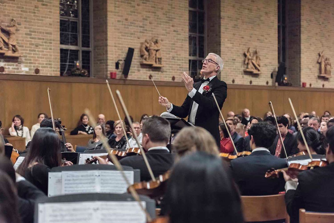 John Finney at the Christmas concerts of BC's University Chorale and Symphony Orchestra John Finney at the Christmas concerts of BC's University Chorale and Symphony Orchestra