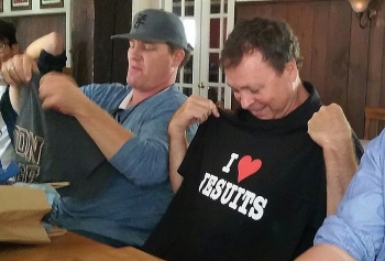 Bobby Farrelly and Kris Meyer ’91. Bobby Farrelly and Kris Meyer ’91.