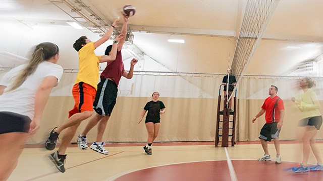 People playing volleyball