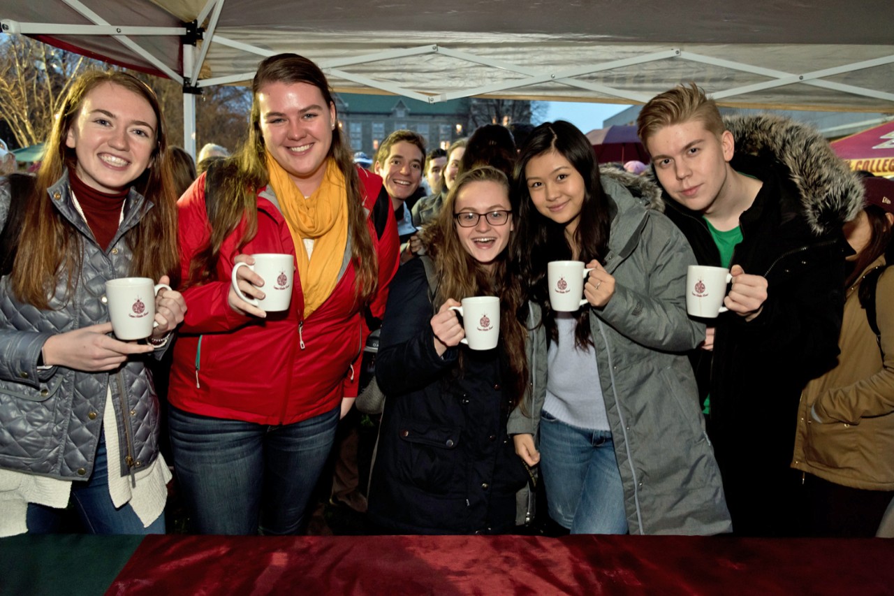 BC students at the BC Christmas tree lighting. BC students at the BC Christmas tree lighting.