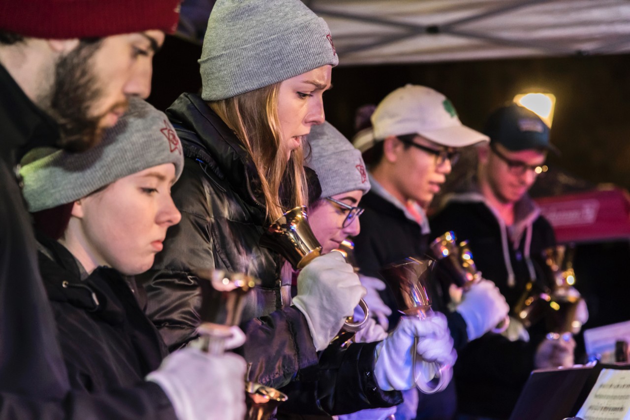 Bell ringers and other student groups performed at BC Christmas tree lighting 2017. Bell ringers and other student groups performed at BC Christmas tree lighting 2017.