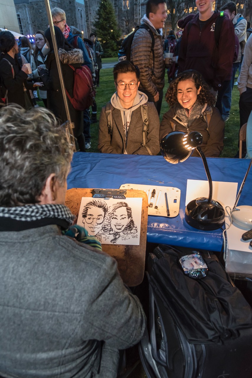Caricatures at BC Christmas tree lighting 2017. Caricatures at BC Christmas tree lighting 2017.