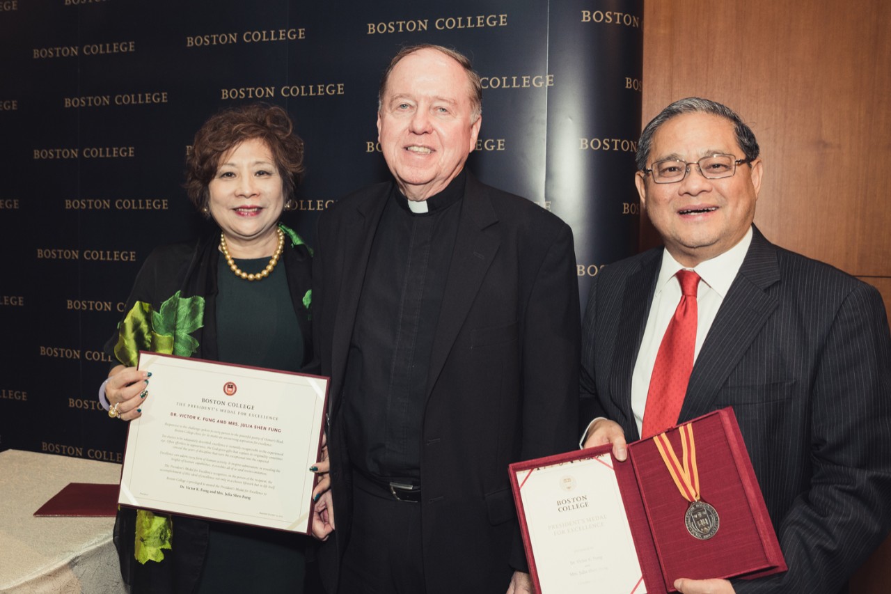 Fr. Leahy with Victor and Julia Fung Fr. Leahy with Victor and Julia Fung