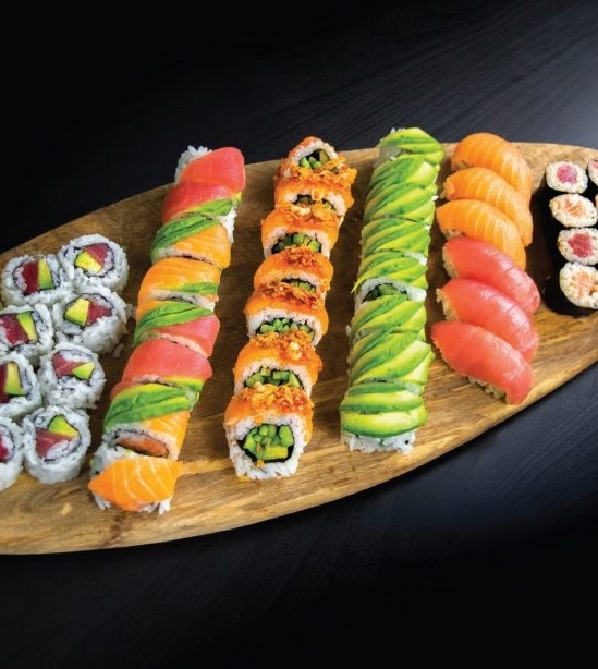 A plate of sushi