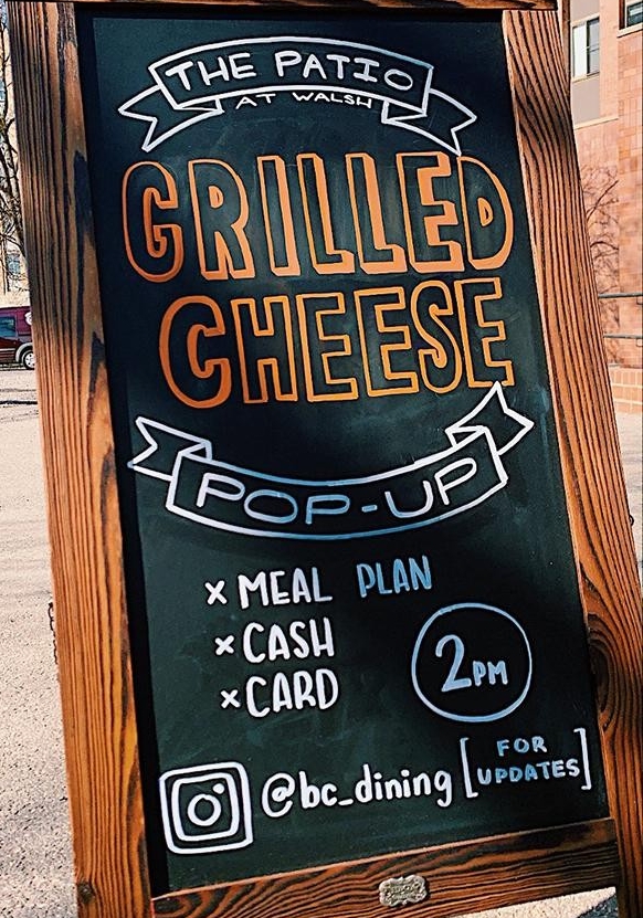 a chalkboard sign