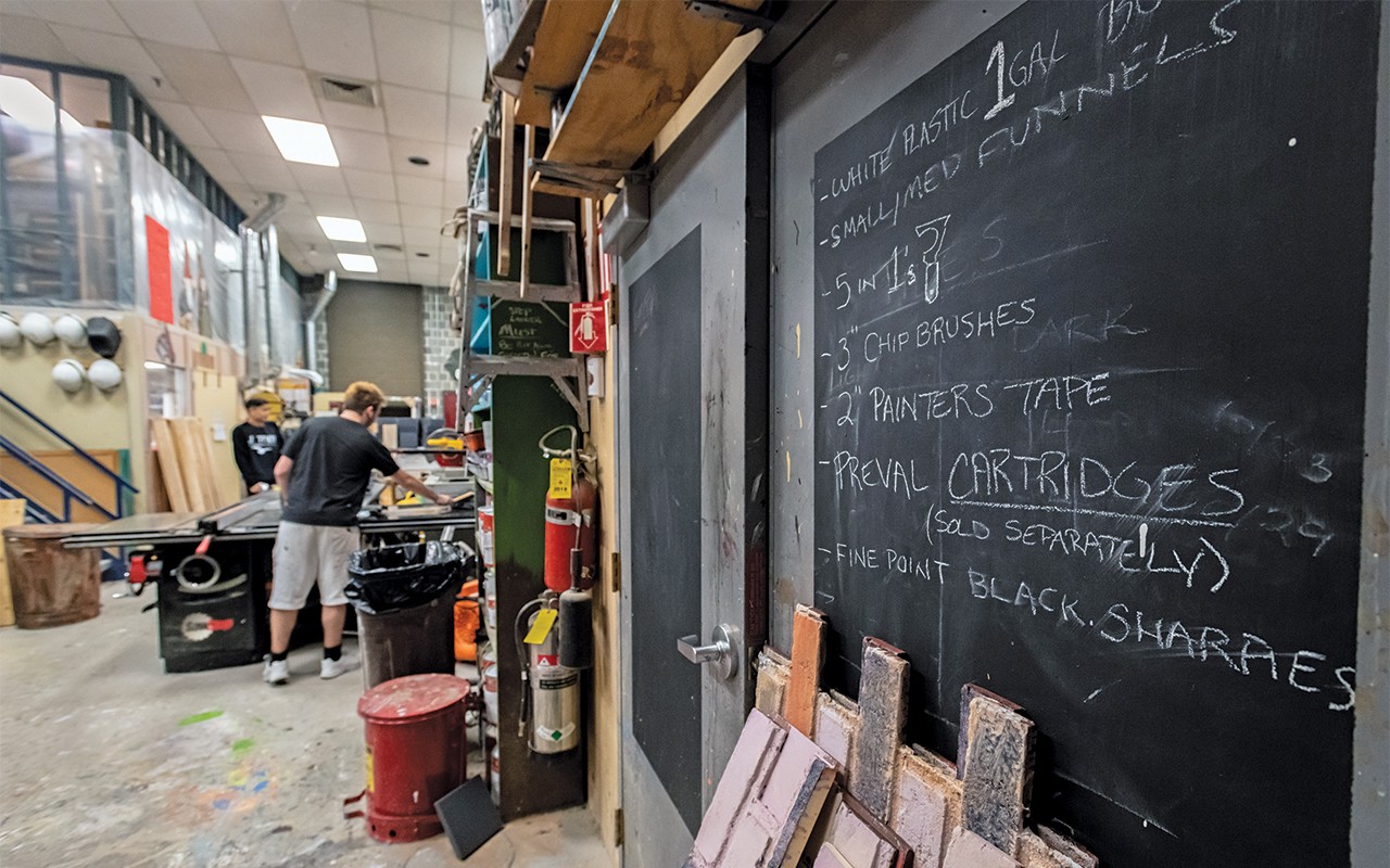 Blackboards in Robsham Theater