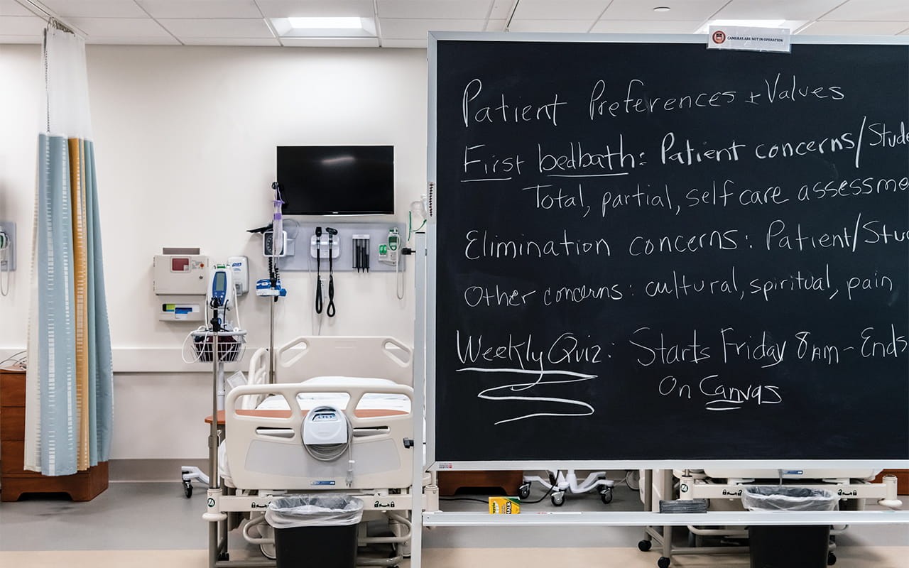 Connell School of Nursing’s simulation hospital ward