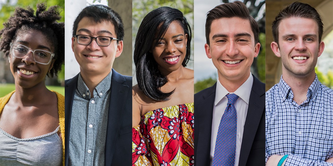 Seniors to Remember: 2017 The 2017 Class of Boston College Seniors to Remember: Joi Dallas, Jesse Mu, Chiamaka Okurie, Russell Simons, and John Walsh.