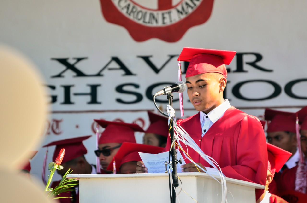 A graduating student at Micronesia's Xavier High School. A graduating student at Micronesia's Xavier High School.