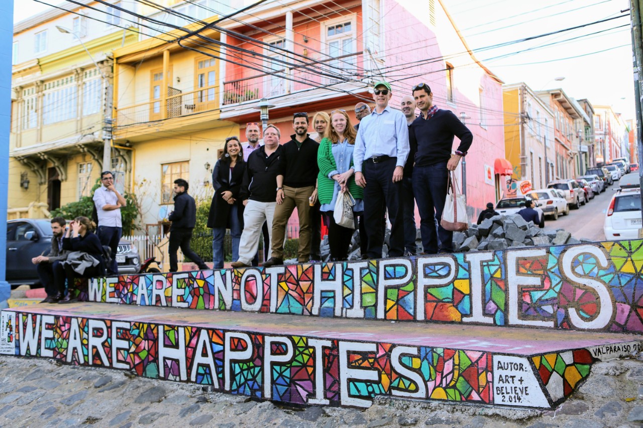 Boston College faculty visit an artists enclave in the Chilean city of Valparaiso as part of the 2017 Faculty Seminar offered by the Office for International Programs. Boston College faculty visit an artists enclave in the Chilean city of Valparaiso as part of the 2017 Faculty Seminar offered by the Office for International Programs.