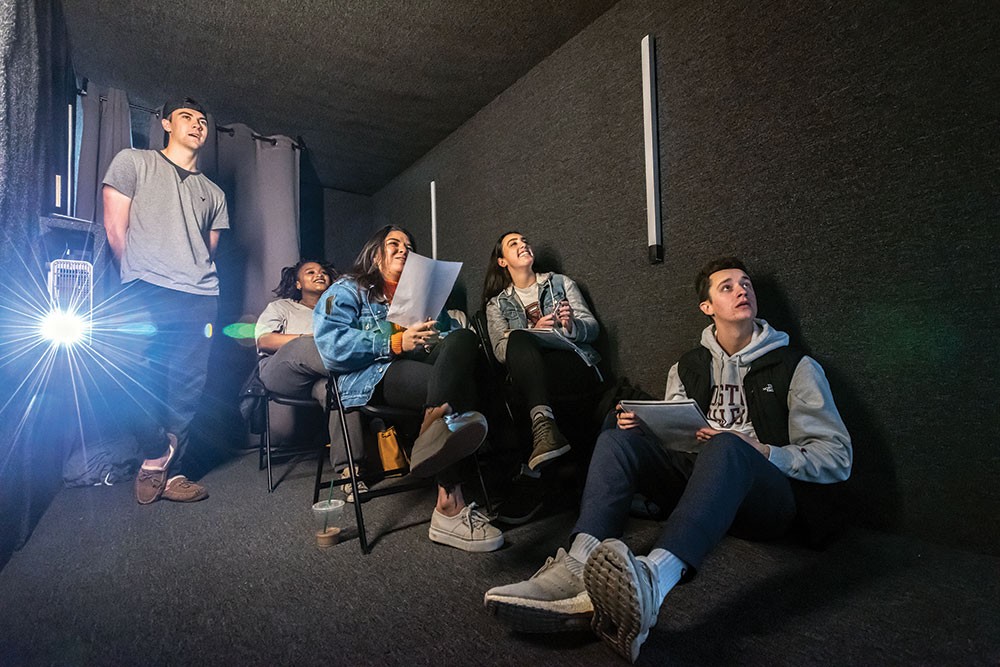 Students inside the Global Engagement Portal