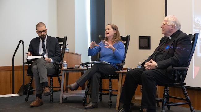 Panelists Hill Fletcher and Bretzke with convener Karanovich