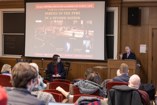 image of Kay Schlozman with audience