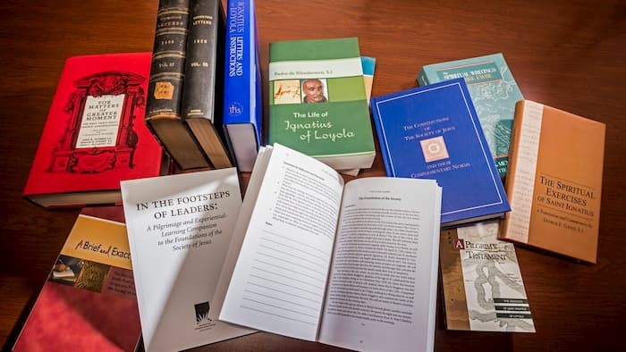 Books on a table