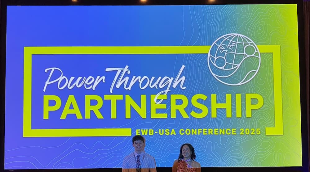 Engineers without borders 2025 conference with Bennett Lewis and Ava West 