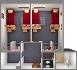 4 Person Suite 3D Top