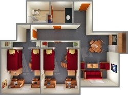 6 Person Suite 3D Top