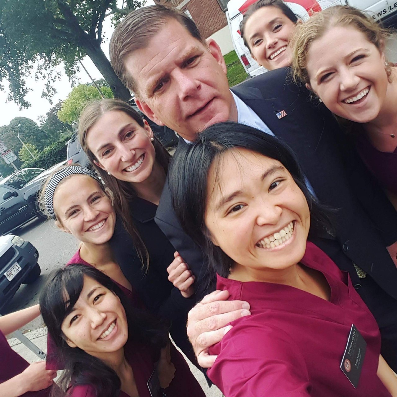 Students visited at South Boston flu clinic by Boston Mayor Marty Walsh