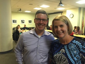 Greif with the United Way’s Communications and Public Affairs head Brigid Boyd.