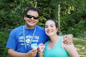 Nick with wife Erika Sabbath, an assistant professor at BCSSW.