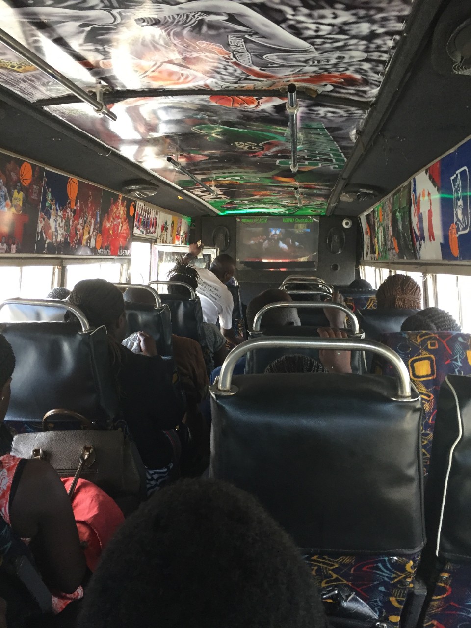 Boston Celtics themed matatu (public bus).