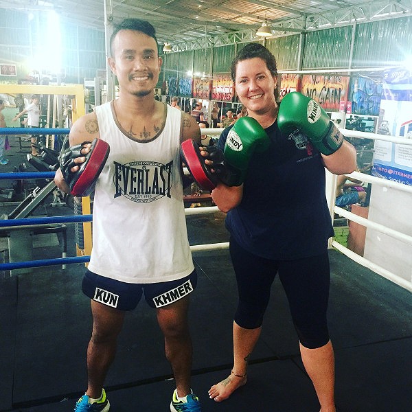 Boxing with my buddy Makara.