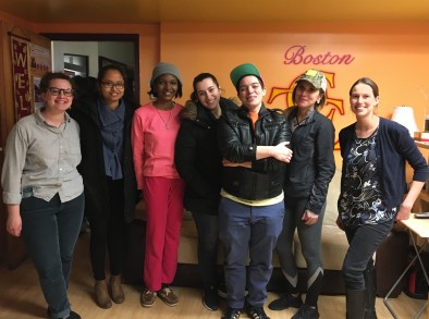 Prof. Samantha Teixeira (far right) with students