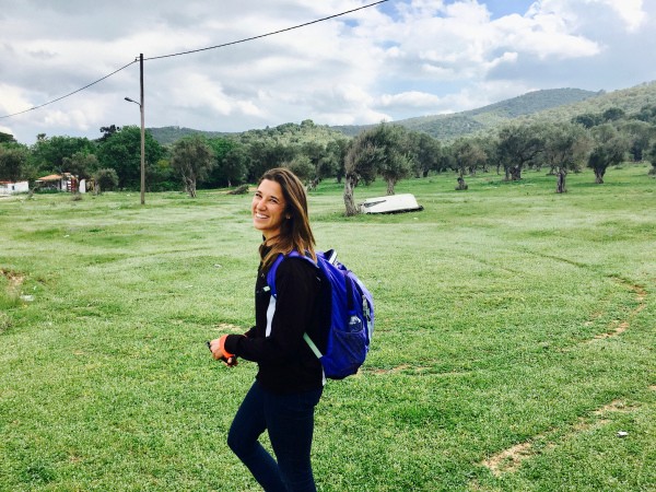 Skyar Chew explores an olive grove in Lesvos, Greece.