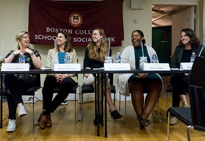 Alumni panelists share stories and answer questions.