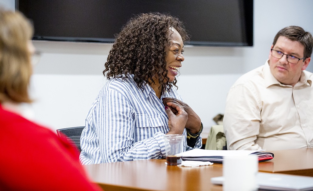 Assistant Dean for the Doctoral Program Margaret Lombe and Assistant Professor Vincent Fusaro