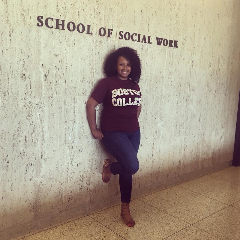 Carla Monteiro during her first semester at BCSSW.