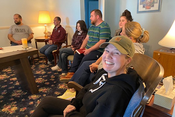 Student smiling during retreat