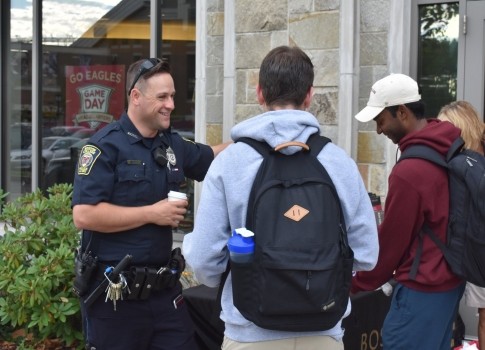 officer and students