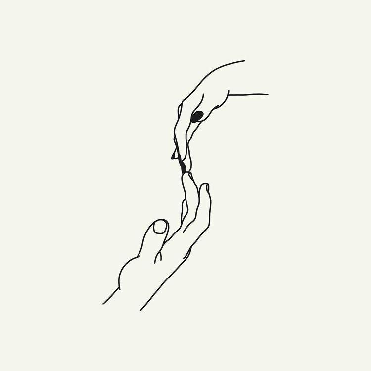 illustration: two hands touching at the fingertips