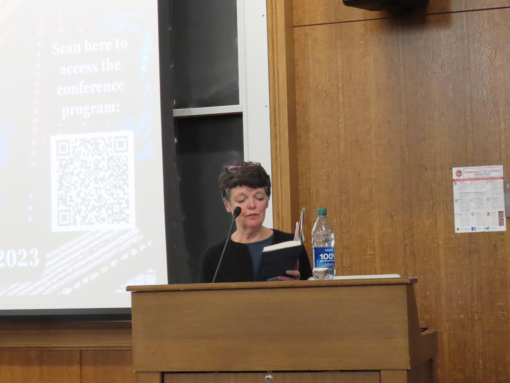 Alice McDermott delivers her keynote address.
