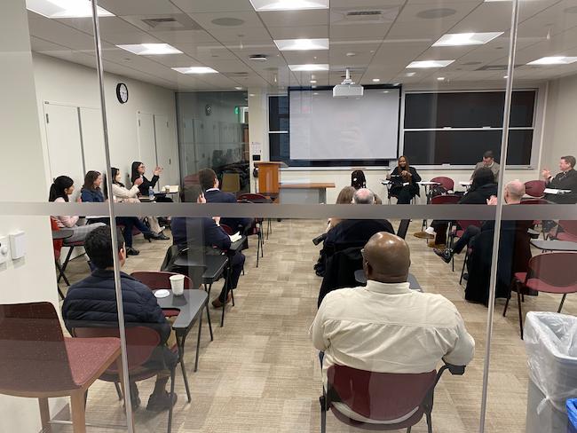 group view while Ellen VanDyke Bell gives her presentation