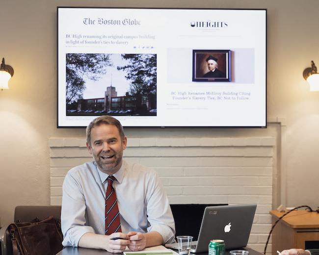 Seth Meehan discusses John McElroy's connection to BC High School