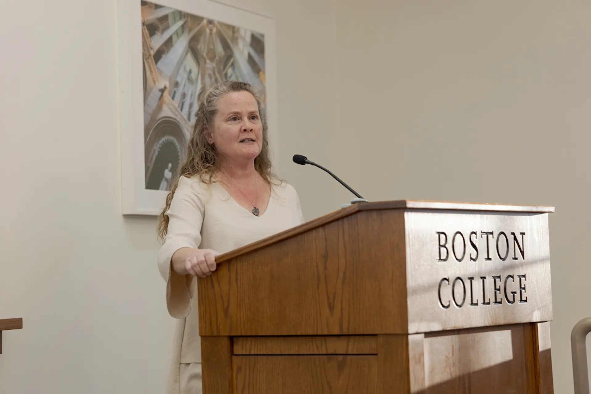 Jeannine Hill Fletcher at podium