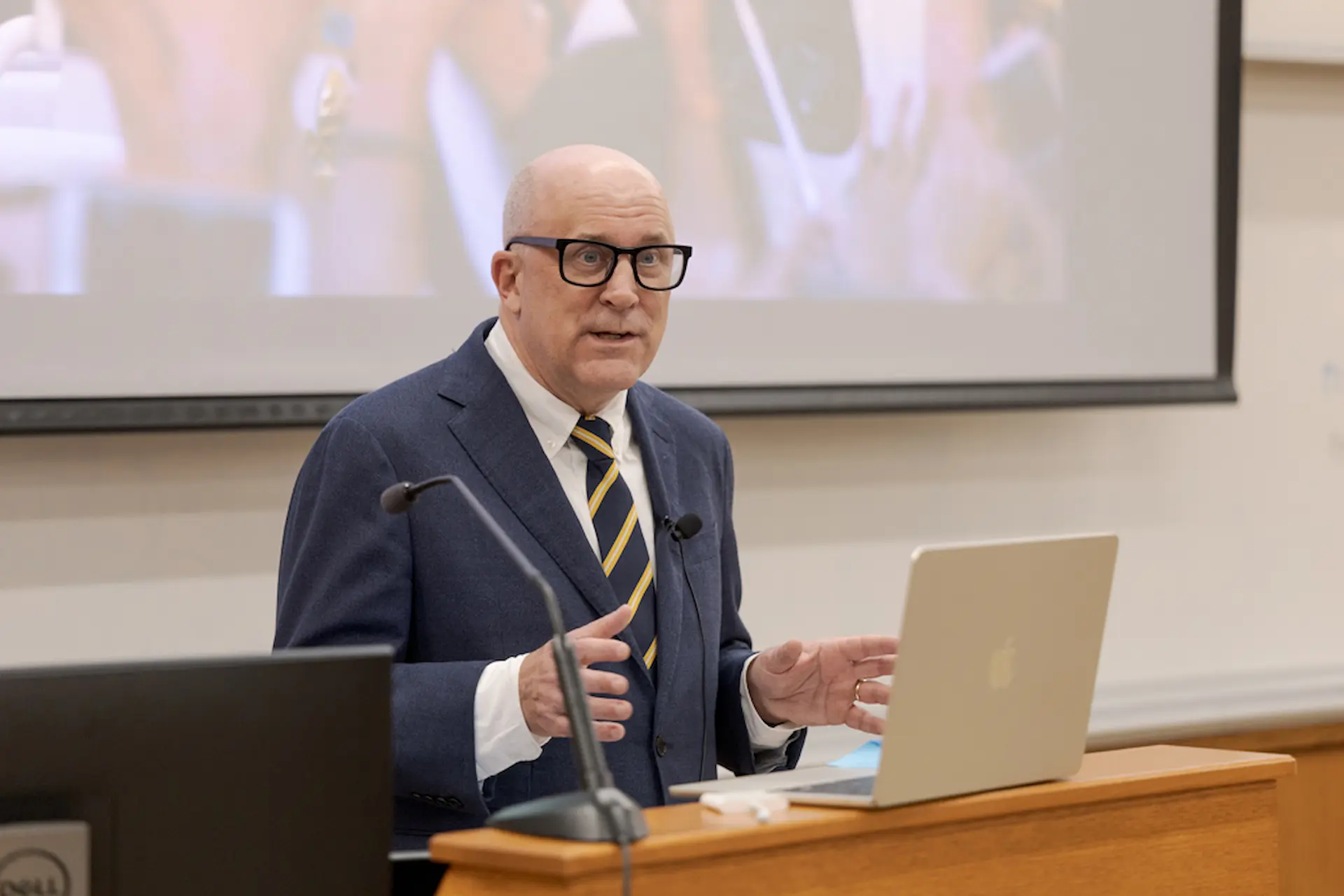 University of Notre Dame Provost John McGreevy at the podium
