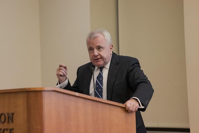 Ambassador John Sullivan at podium