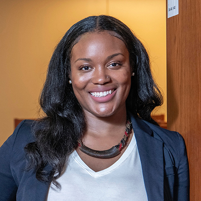 Portrait of Lacee Satcher, newly appointed Assist. Prof. in Sociology photographed for the Kalscheur slide show and a future issue of Chronicle. Portrait of Lacee Satcher, newly appointed Assist. Prof. in Sociology photographed for the Kalscheur slide show and a future issue of Chronicle.
